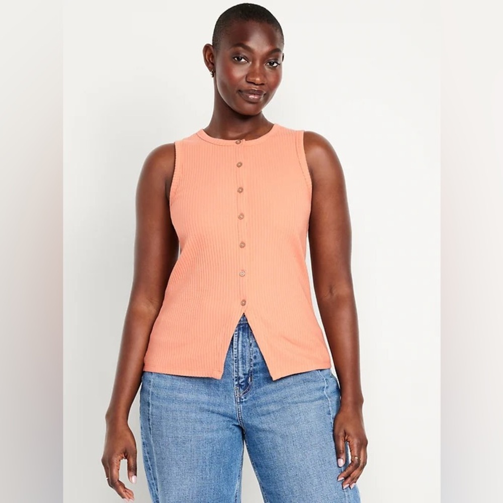 Old Navy Ribbed Button Up Tank